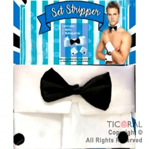 SET STRIPPER MOÑO Y MUÑEQUERAS X 1